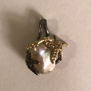 Artisan handcrafted pendant starfish coral opal
